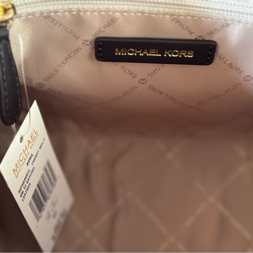 Michael Kors Avril SM Satchel Shoulder Bag Braided Cherry Multi - Picture 8 of 10